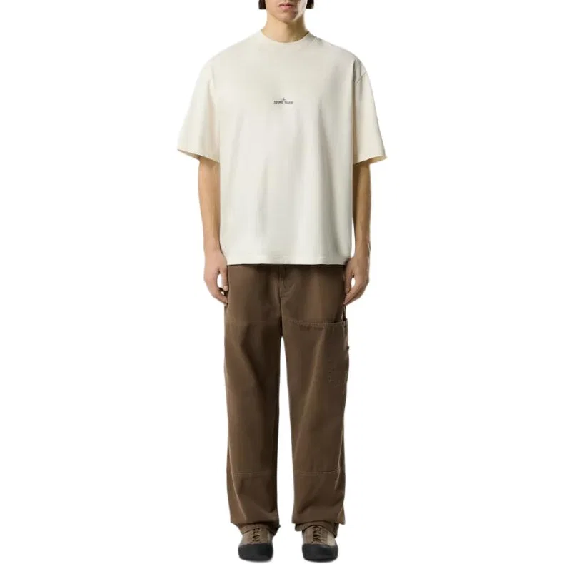 Футболка с принтом STONE ISLAND Ivory White — фото 4