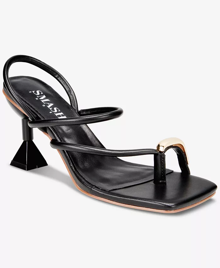 Женские босоножки Whitney Gold Toe с ремешками - доступны расширенные размеры SMASH Shoes, черный