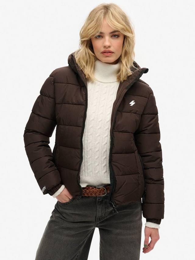 

Спортивная пуховая куртка spirit с капюшоном Superdry, цвет Dark Oak Brown