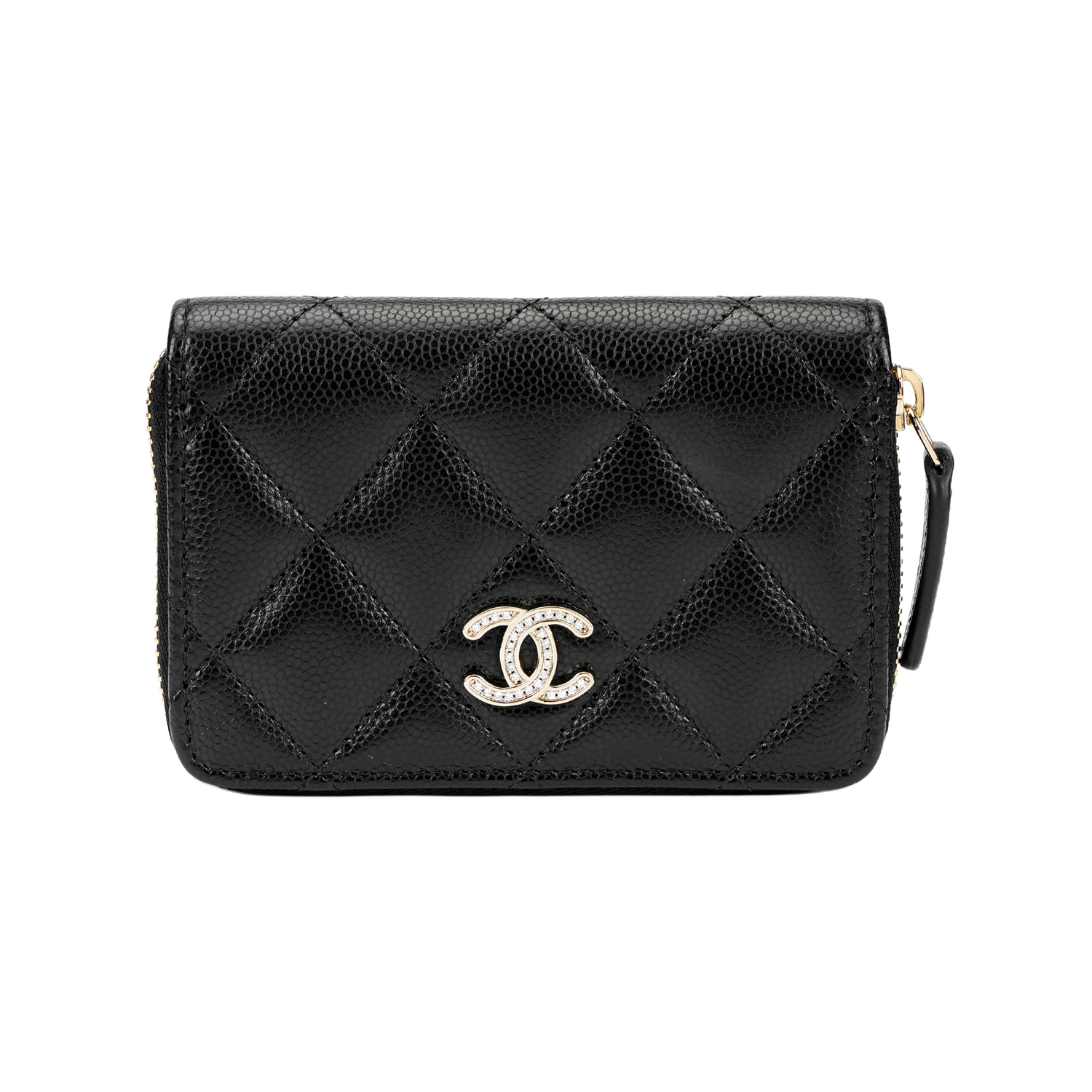 

CHANEL Женский кошелек для монет из телячьей кожи черный