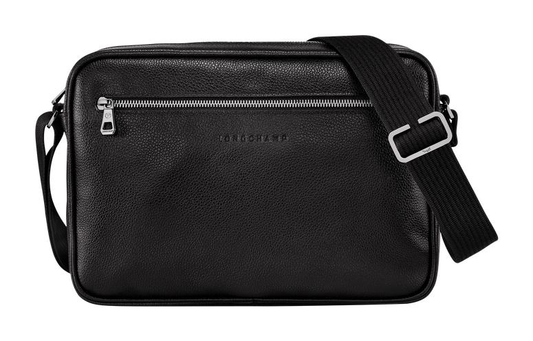 

Longchamp Сумка для фотоаппарата Le Foulonné из коровьей кожи, наплечная сумка, сумка через плечо, средняя, мужская, черная