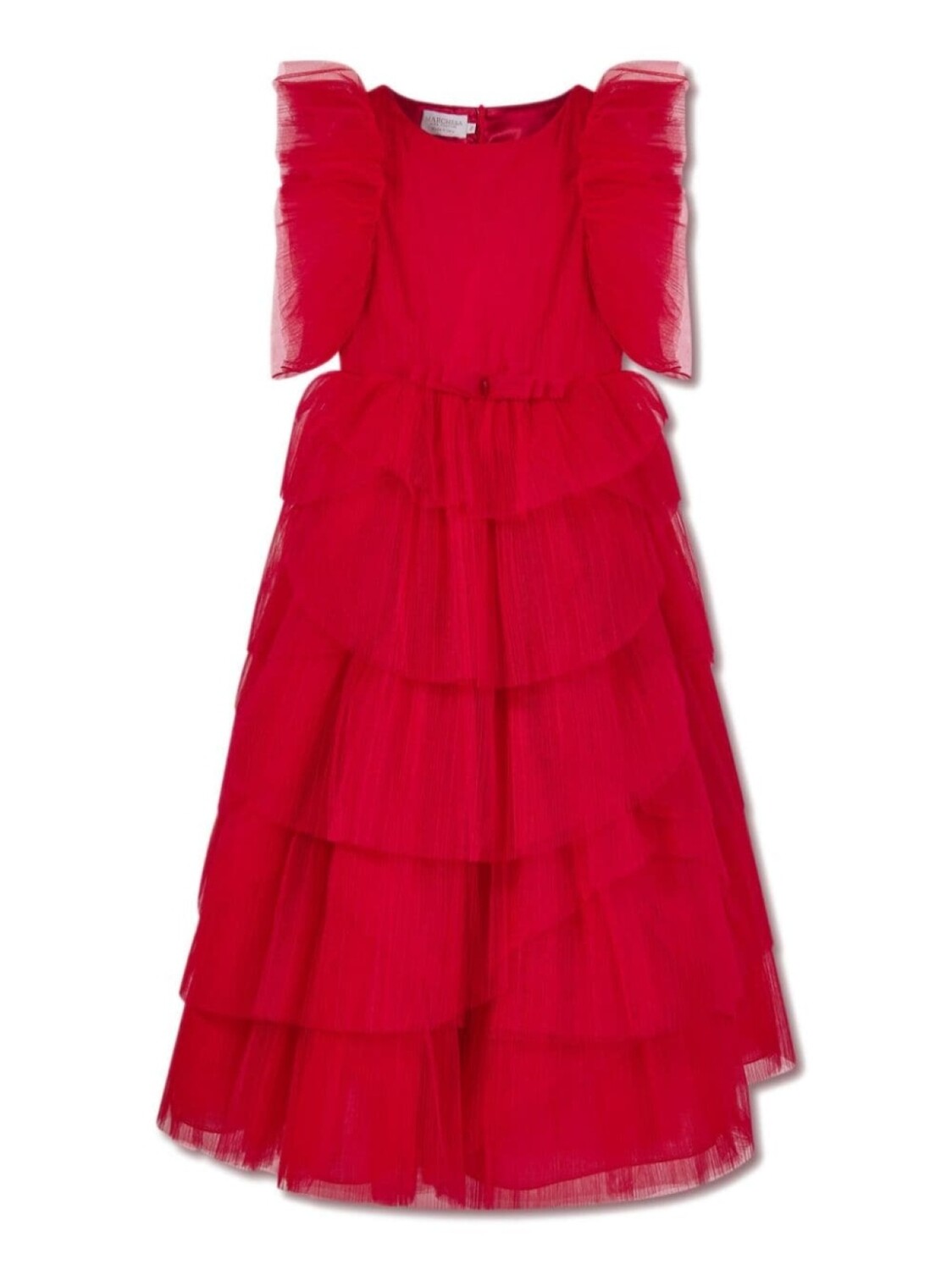

Marchesa платье с оборками, красный