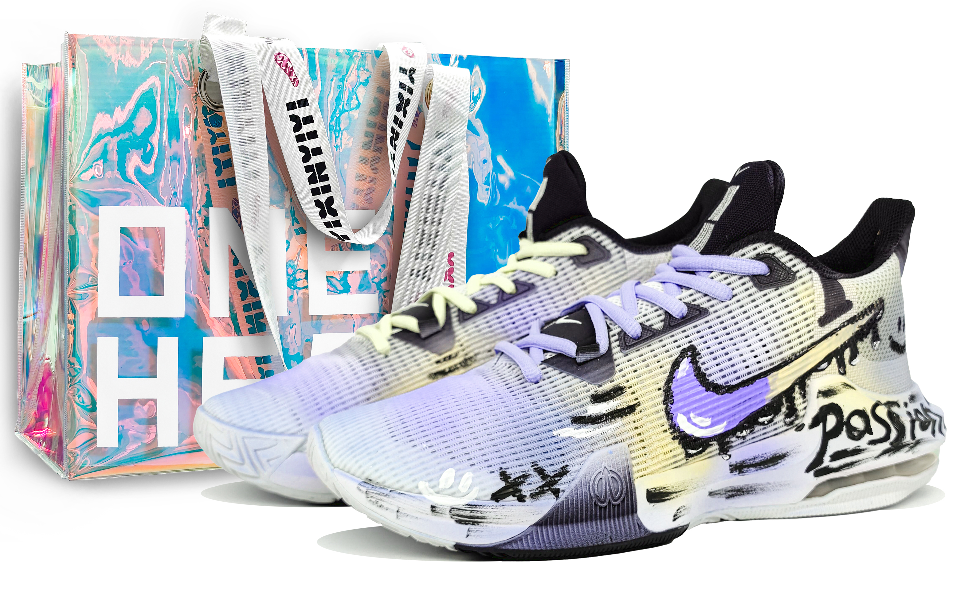 

Nike Баскетбольные кроссовки Air Max Impact 3 с противоскользящим покрытием, износостойкие, низкие, мужские, фиолетово-желтые