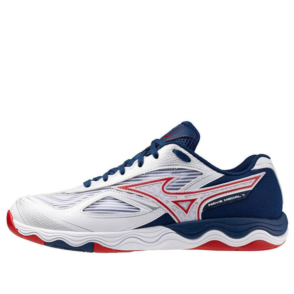 

Кроссовки wave medal 7 wide 'white navy' Mizuno, белый