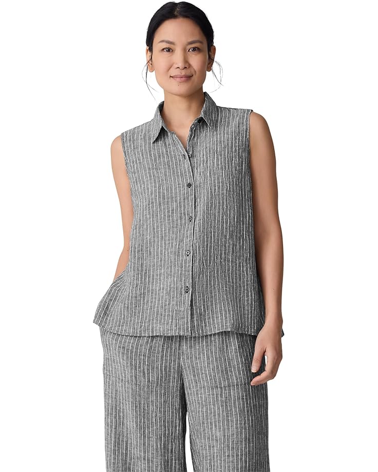 

Рубашка Eileen Fisher Classic Collar Shirt, цвет Black White