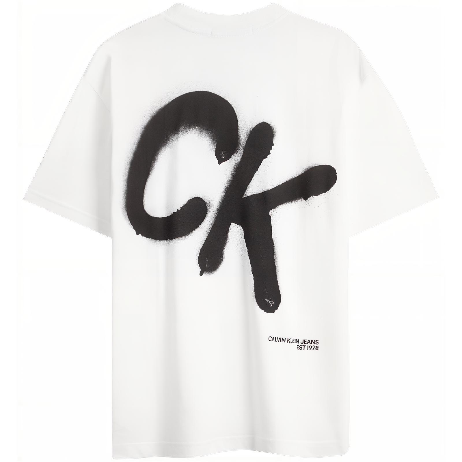 

Хлопковая футболка с логотипом Calvin Klein, YAF-Moon White