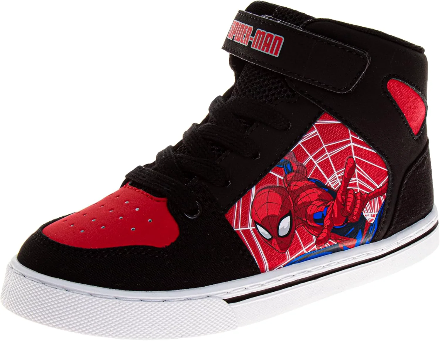 Кроссовки на высоком ходу Josmo Teenage Mutant Ninja Turtles Spiderman для мальчиков, легкие, дышащие, спортивные, размеры 12-13 для маленьких детей 1-4 для больших детей, черный — фото 2