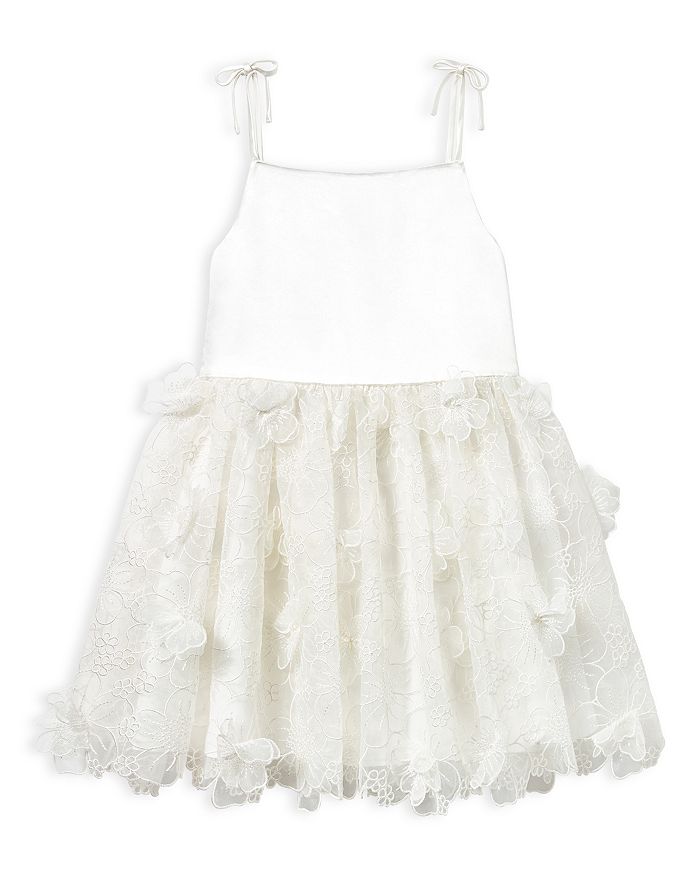 

Платье из тюля с декором для девочек - малышки, подростки Self-Portrait, белый