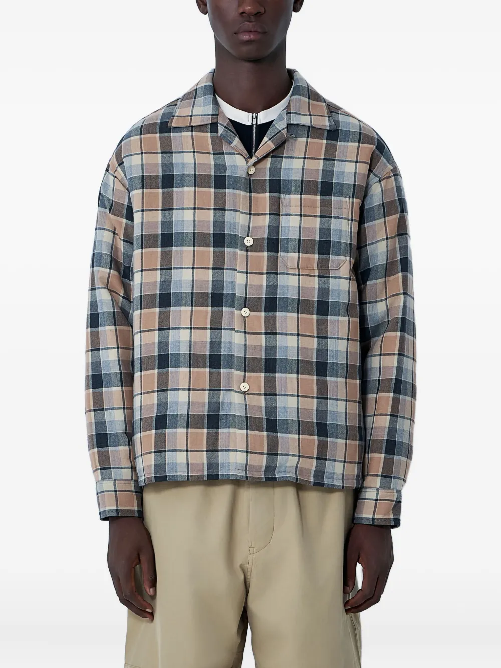 

Куртка с классическим воротником и плетеным узором visvim, нейтральный
