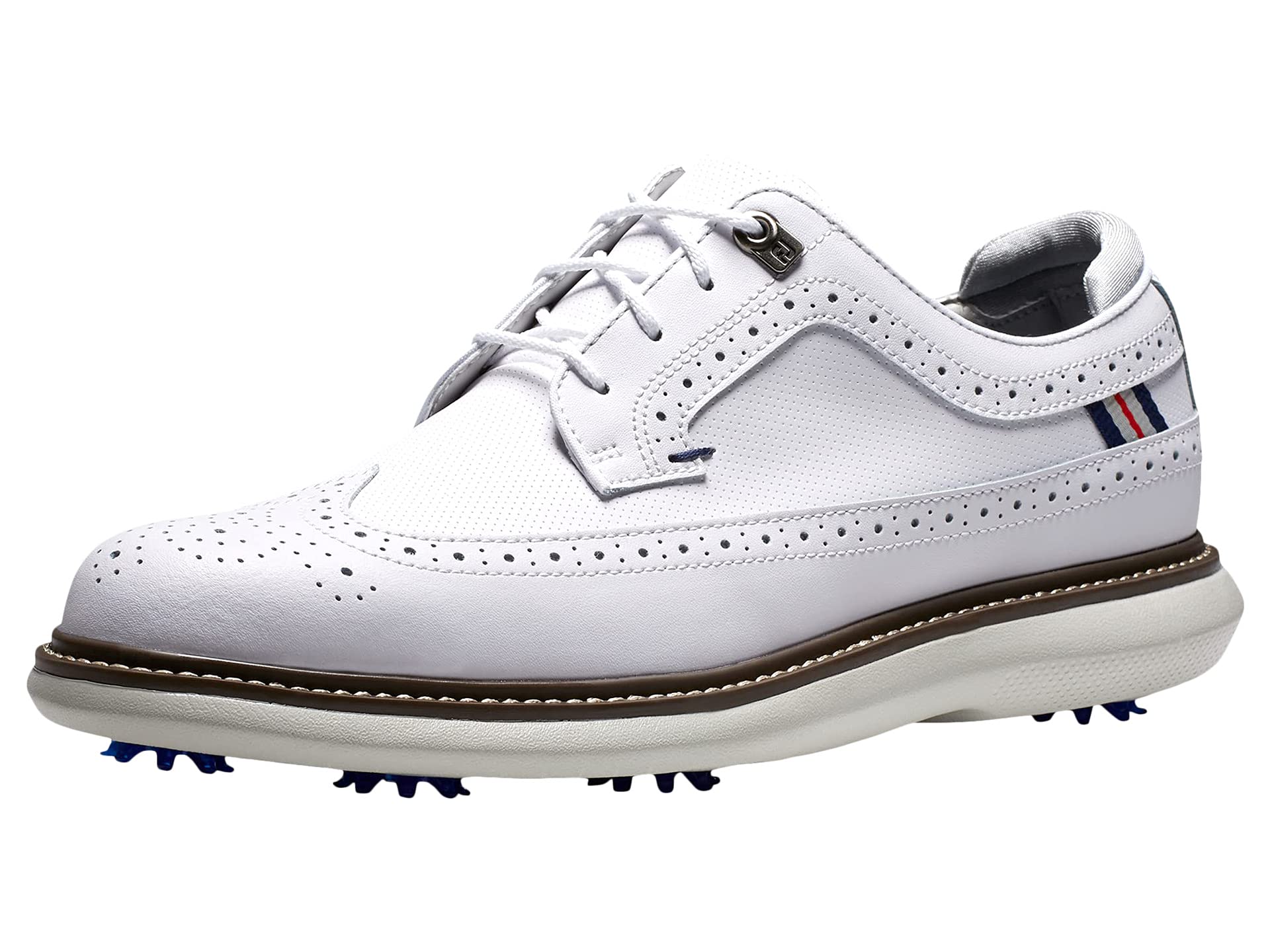 

Кроссовки FootJoy Traditions Wing Tip Golf Shoes - Previous Season Style, White/Navy/Grey