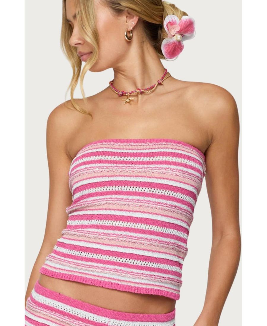 

Женский полосатый трикотажный топ без бретелей Nola Edikted, Mix