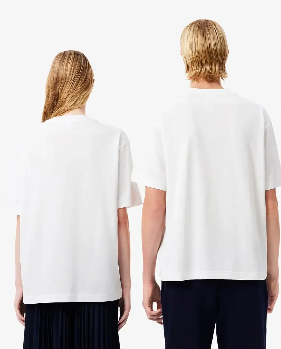 Унисекс футболка с коротким рукавом Lacoste, белый — фото 2