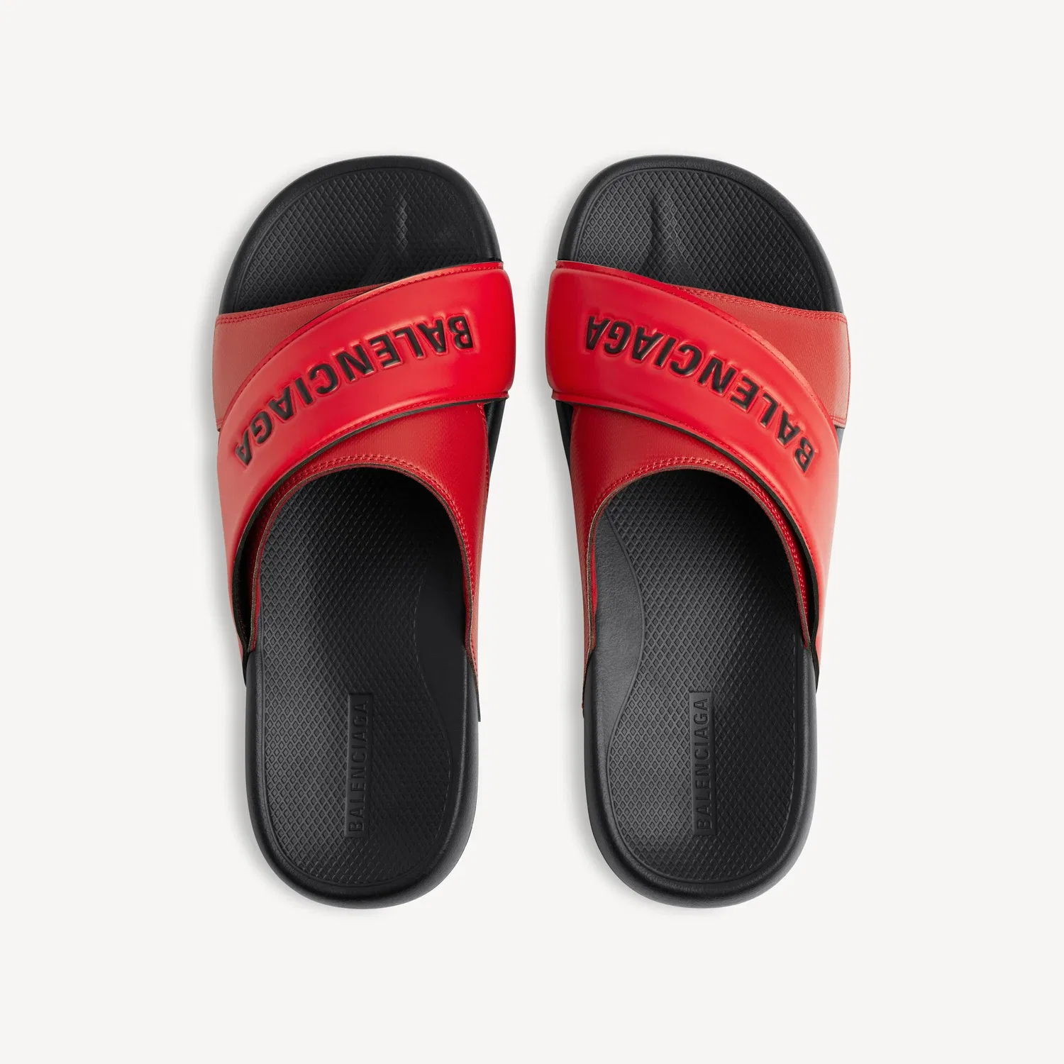Мужские спортивные шлепанцы для бассейна черного/красного цвета BALENCIAGA, красный — фото 3