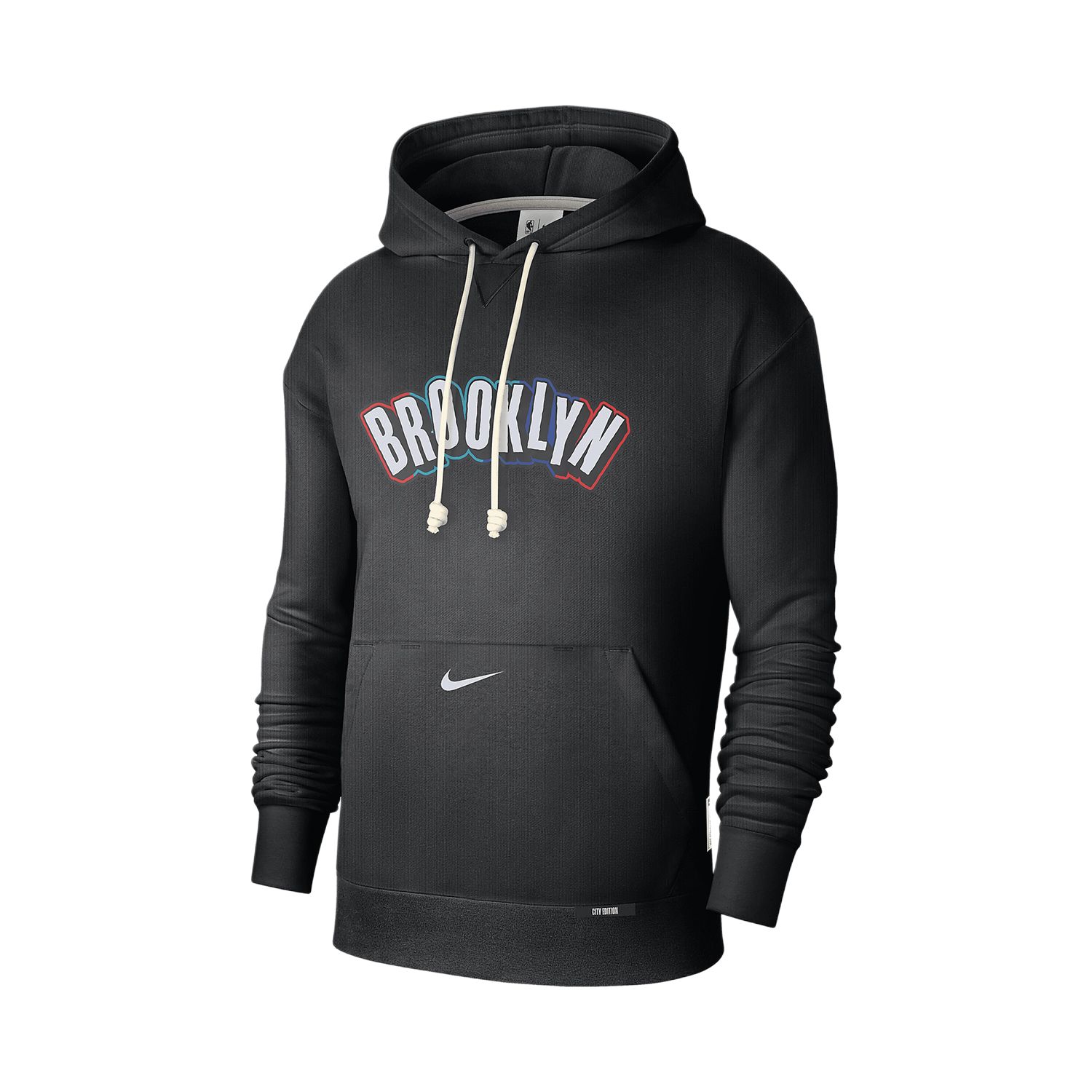 

Бруклин Нетс стандартный выпуск сити-эдишн мужская худи Dri FIT NBA Courtside Nike, черный