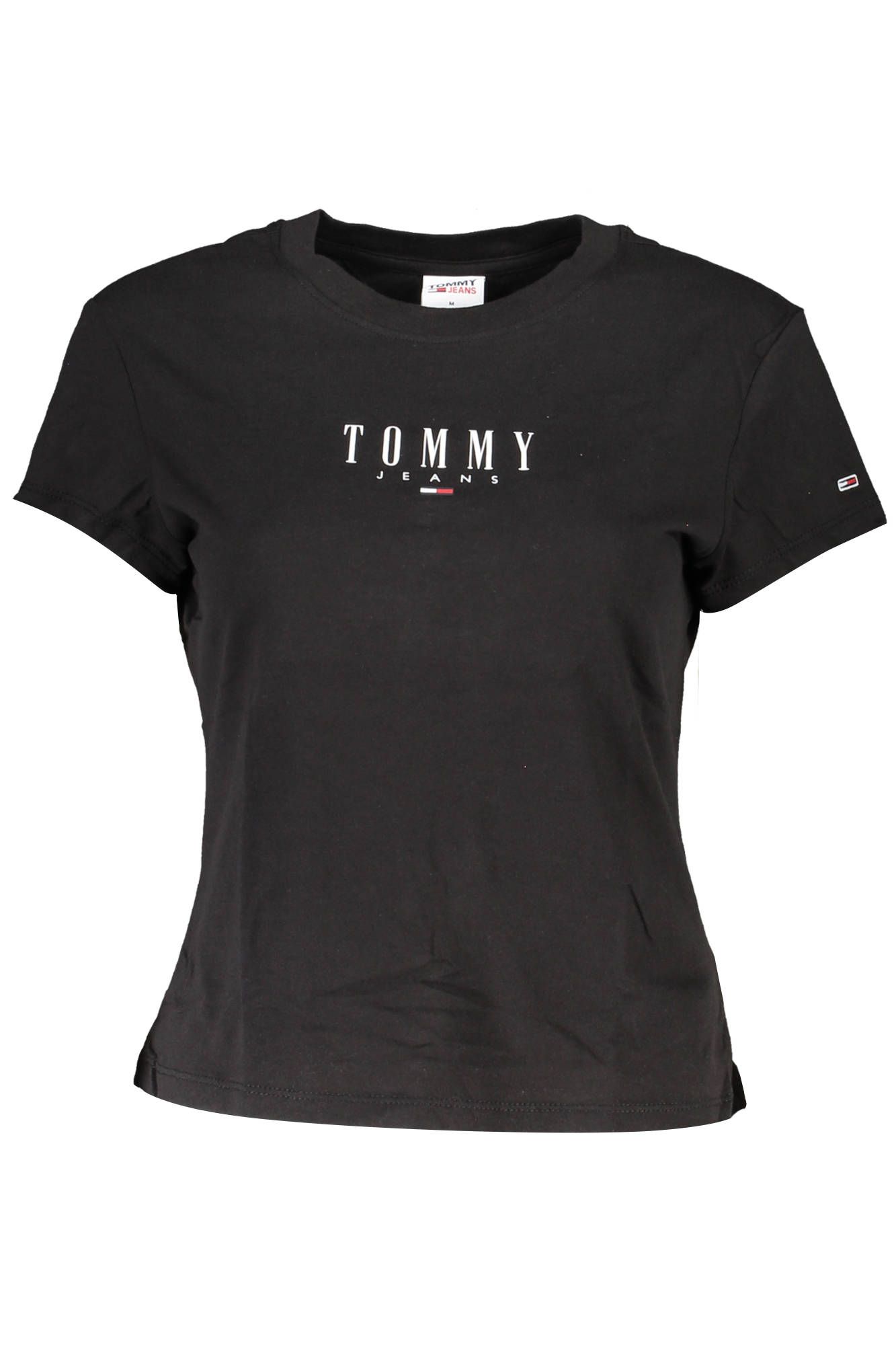 

Черная хлопковая женская футболка Tommy Hilfiger