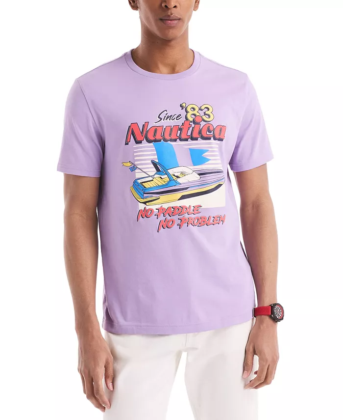 

Мужская футболка с принтом Retro Vibe в классическом крое Nautica, фиолетовый