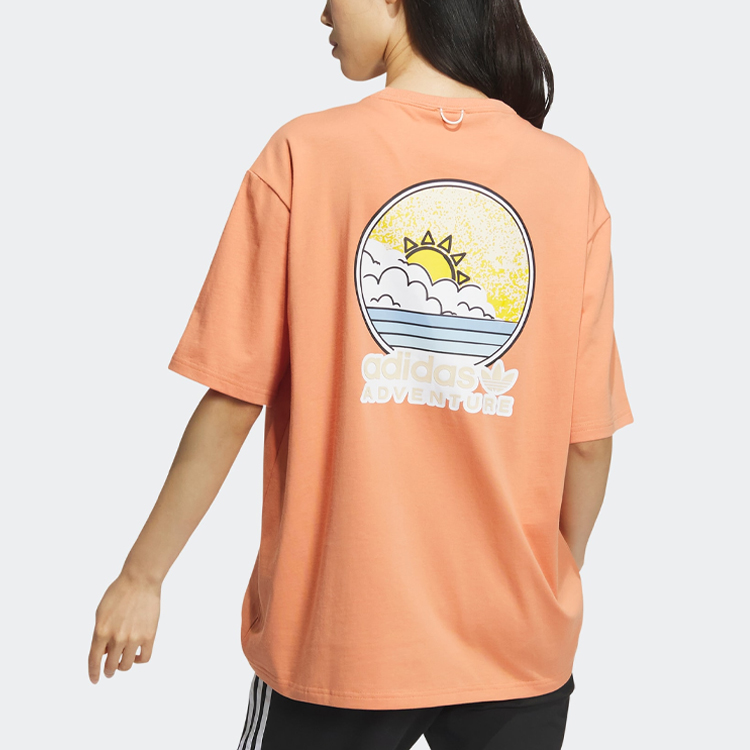 ADVENTURE Футболка с рукавом дроп-шоулдер Женская Светло-бежевый Adidas Originals — фото 4