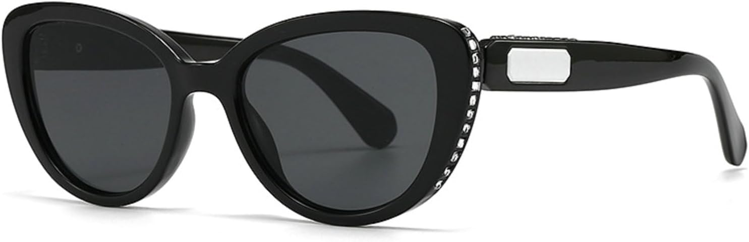 

Модные солнцезащитные очки «кошачий глаз» 2024 года для женщин, роскошные солнцезащитные очки со стразами, женские очки для вечеринок, защита от ультрафиолета UV400 mincl, Black