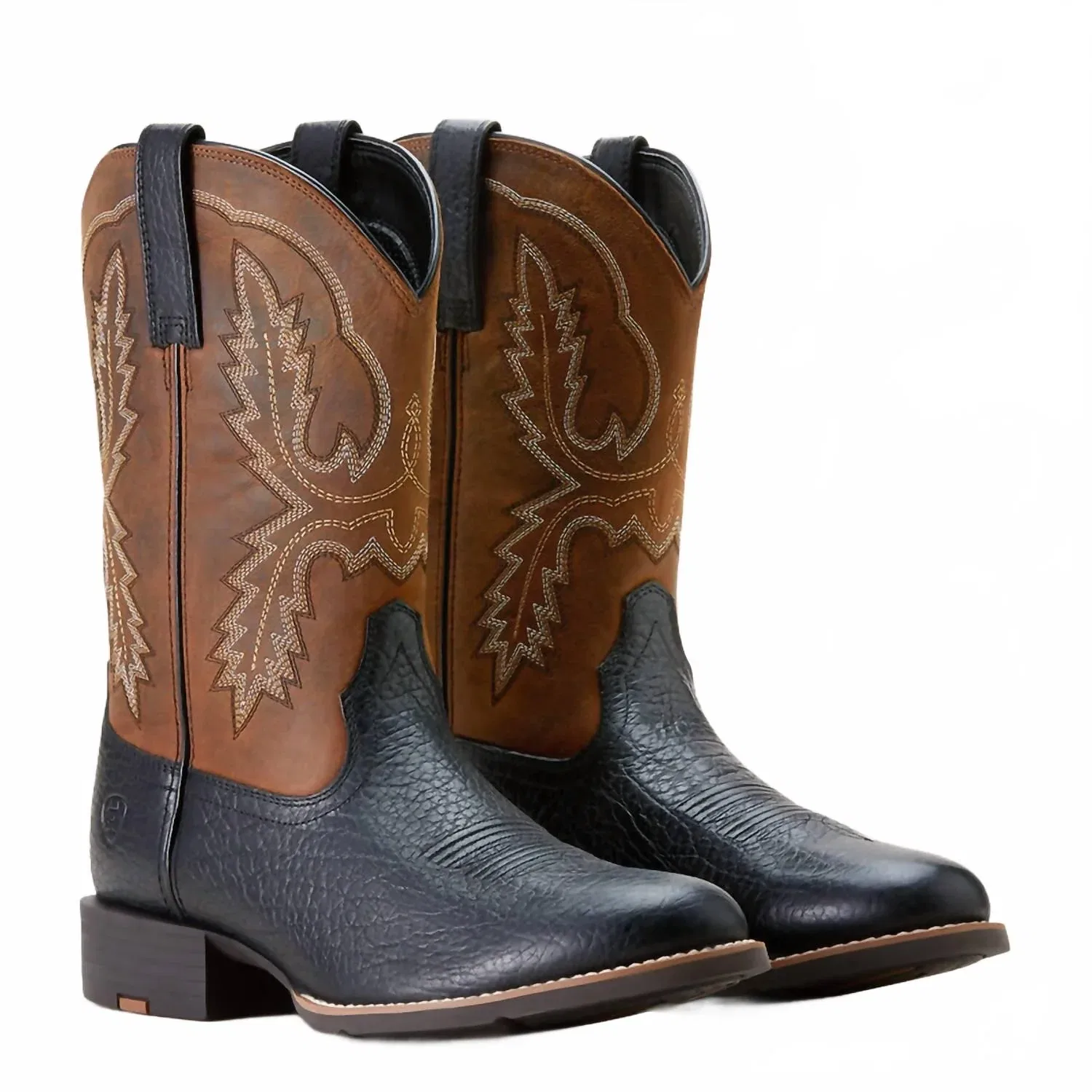 ARIAT Мужские спортивные ковбойские сапоги Stratten - широкие, черный цвет Adobe|Weathered Chestnut — фото 4