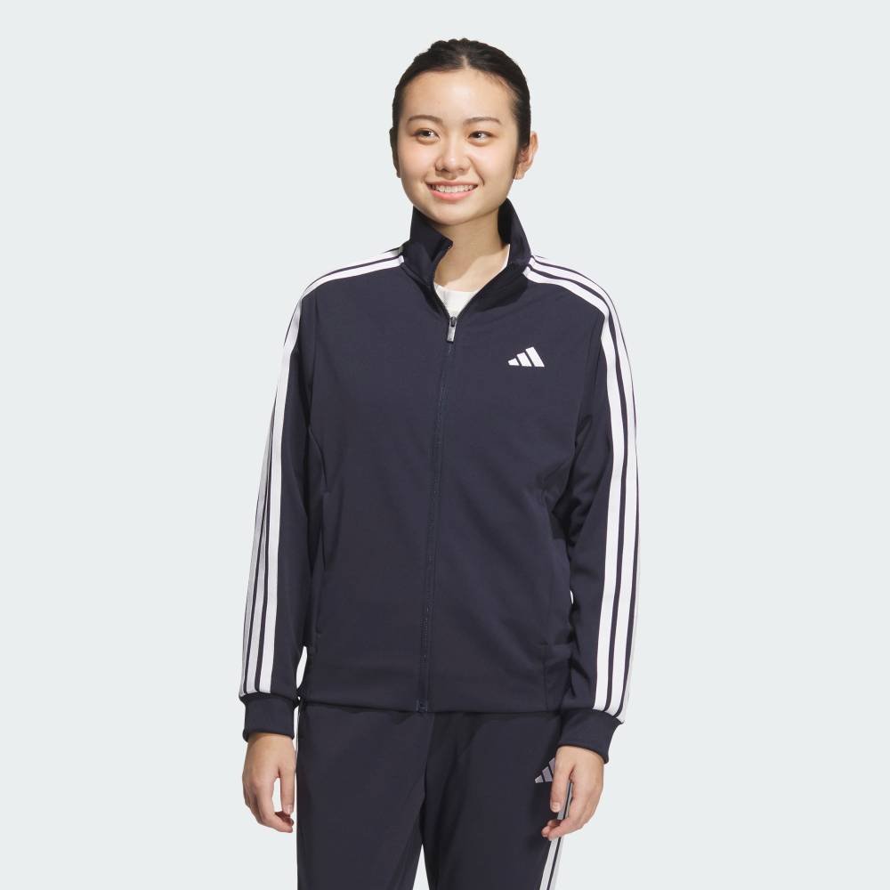 Спортивная футболка с тремя полосками, свободного кроя, двойной вязки. Adidas, blue