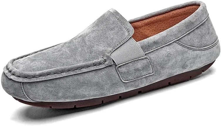 Лоферы мужские замшевые, Solid Color, Flexible Anti-Slip, серый PUGHGAETZF