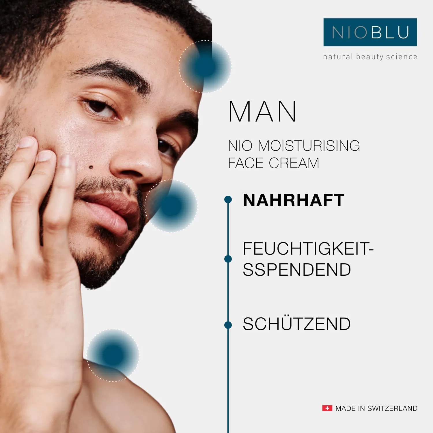 Крем для лица ‎Nioblu — Мужской увлажняющий Nio, 100 мл — фото 2
