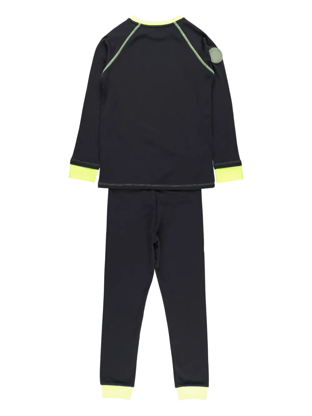 Спортивный костюм с неоновой отделкой Stella McCartney Kids, черный — фото 2