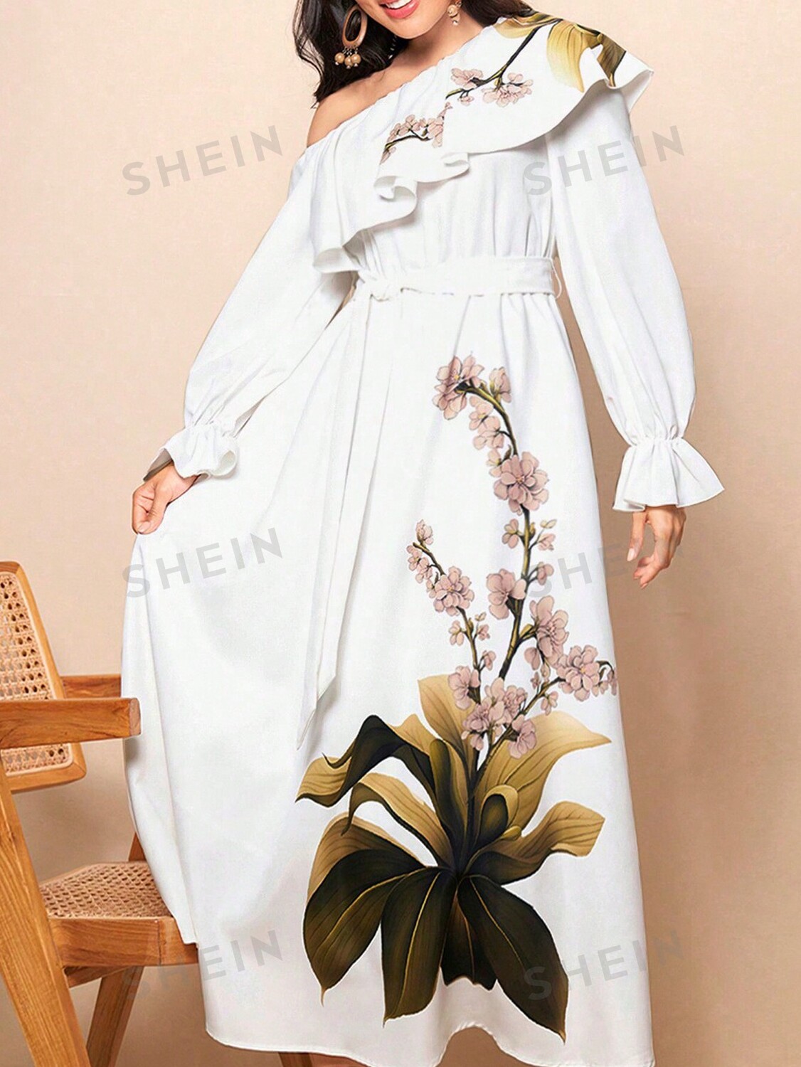 

Платье женское Shein Mulvari трапециевидной формы, белый