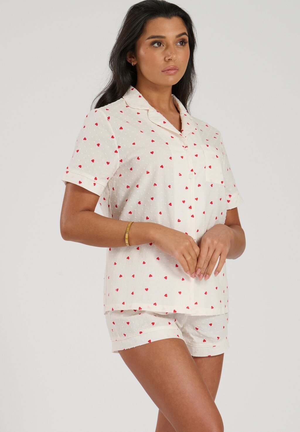 

Пижамные штаны PRINTED DOBBY SHORT SLEEVE SET Loungeable, кремовый