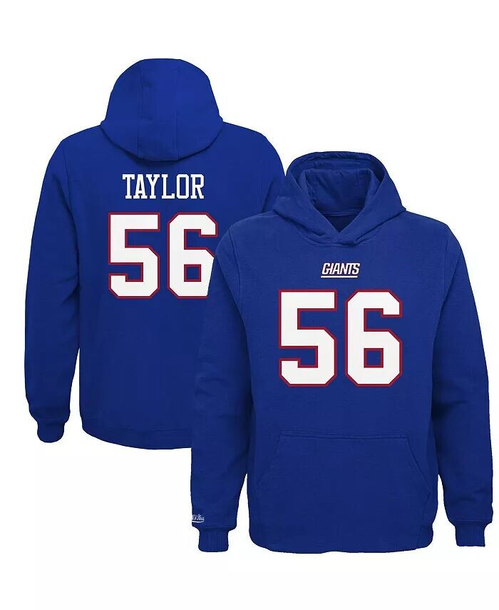 

Толстовка с капюшоном из флиса с именем и номером игрока Big Boys Lawrence Taylor Royal New York Giants Mitchell & Ness