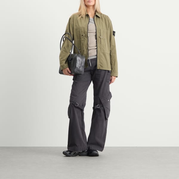 Рубашка-Куртка из рипстопа на молнии Stone Island, military зеленый — фото 4
