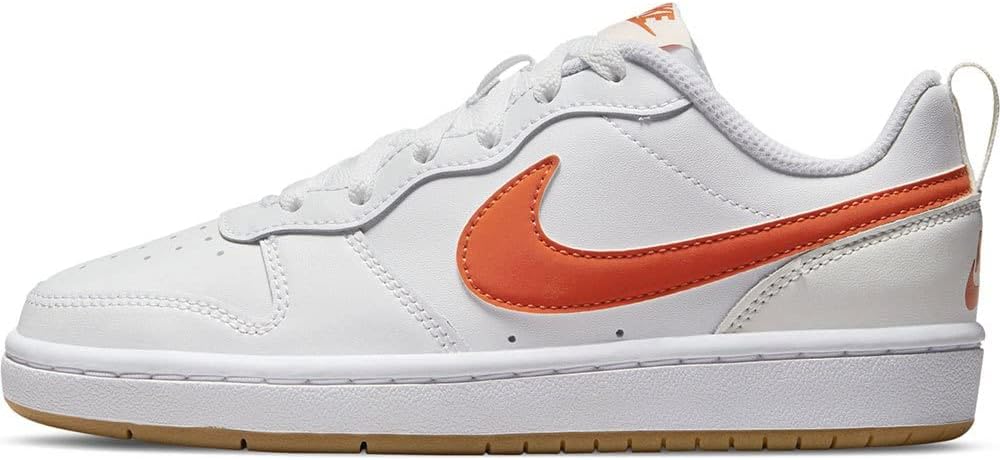 Кроссовки Nike Boys Court Borough Low Recraft, белый/оранжевый — фото 4
