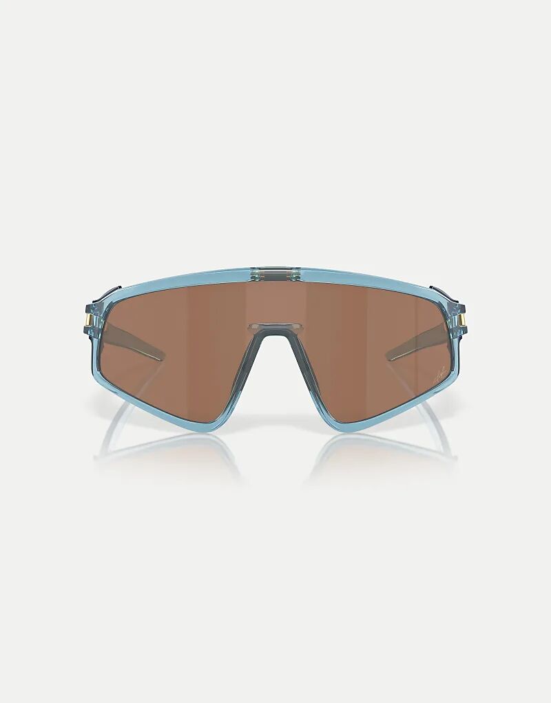 

Солнцезащитные очки Oakley Kylian mbappé Signature Series Latch Panel Shield с коричневыми зеркальными линзами из прозрачного камня