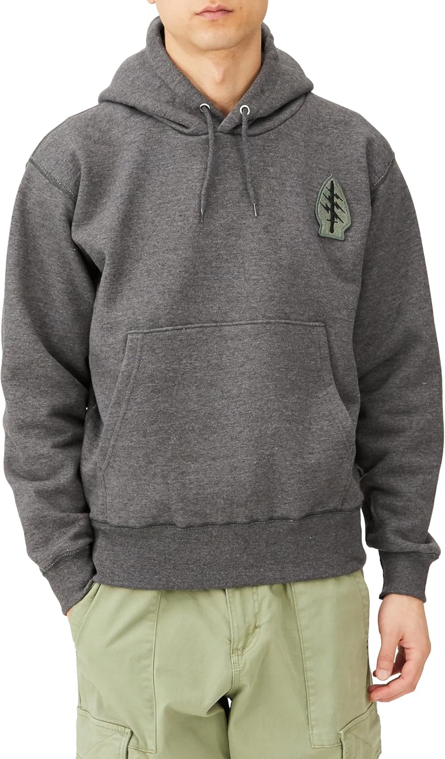 

Толстовка с капюшоном в стиле F, нашивка с гербом армии США, на флисовой подкладке, пуговицами, цвет угольно-серый F-Style