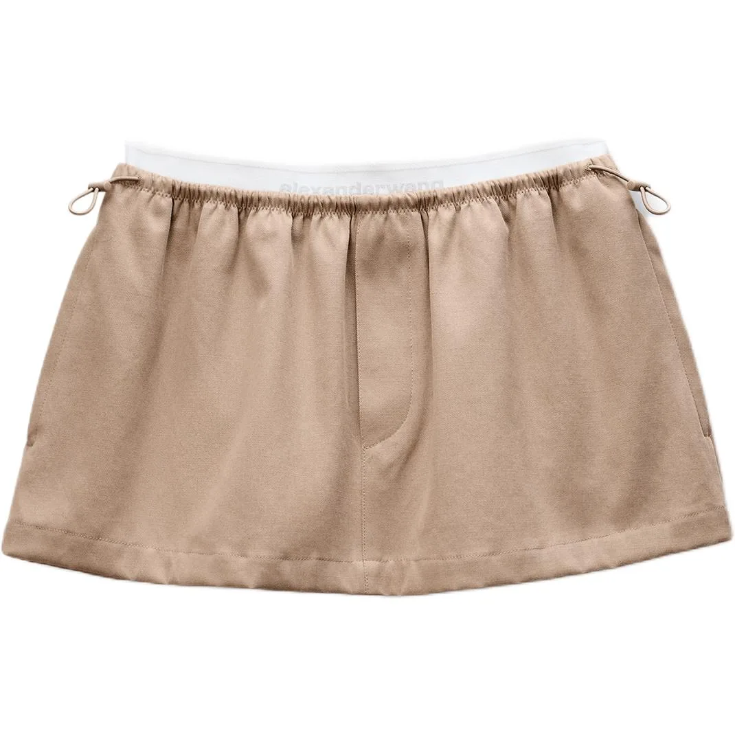 Мини-юбка с логотипом на поясе Alexander Wang, Warm Taupe