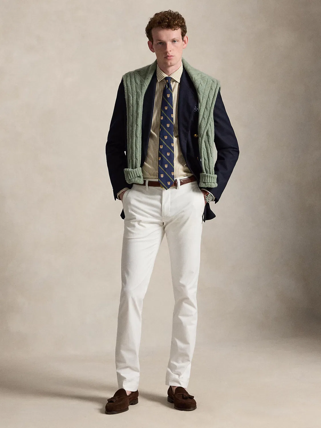 Брюки-чиносы зауженного кроя 'BEDFORD' Polo Ralph Lauren, White — фото 4