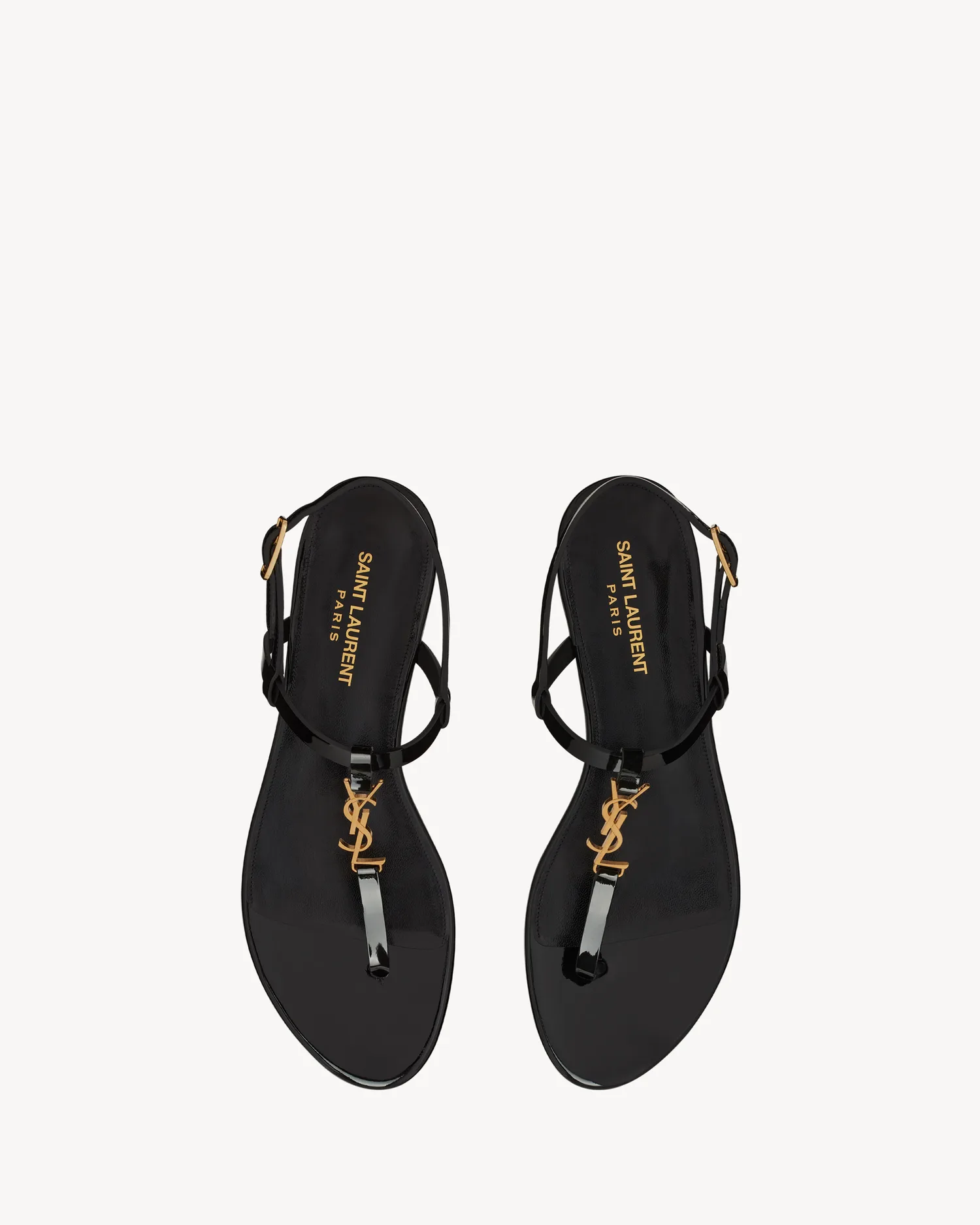 SAINT LAURENT Сандалии Cassandra из лакированной кожи