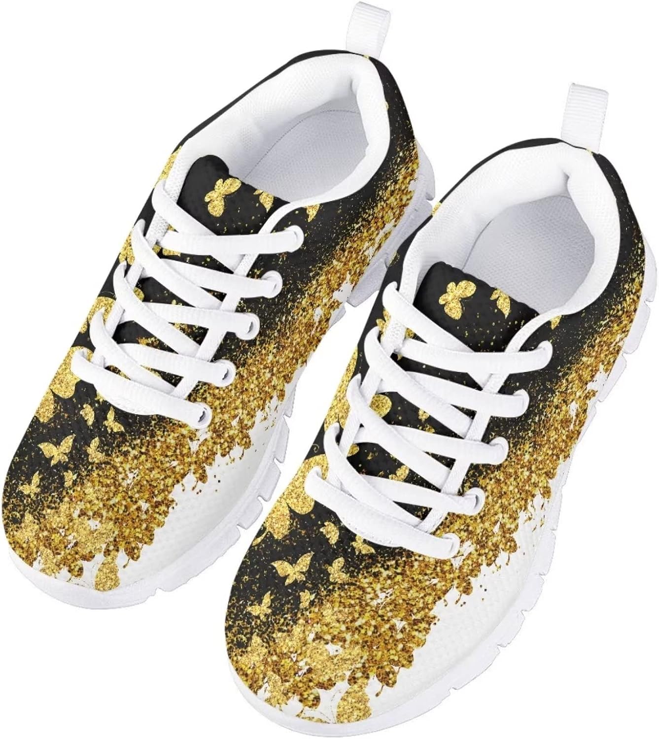 

Детские дышащие кроссовки GIFTPUZZ для бега, легкие спортивные с шнуровкой, удобные спортивные балетки, золотой