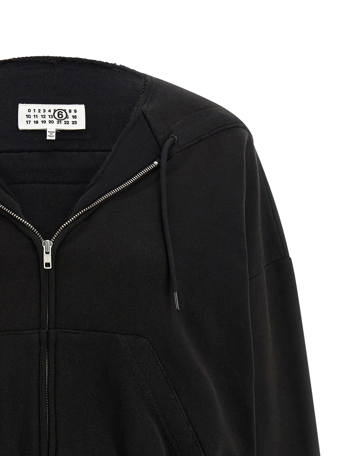 Худи с эффектом "тромплей" (обманка) MM6 Maison Margiela, черный — фото 3