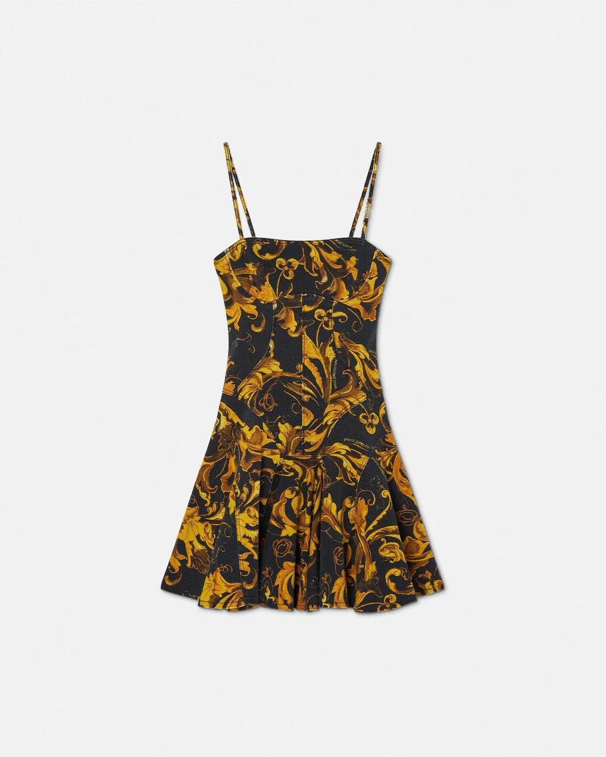 Джинсовое мини-платье Porcelain Barocco VERSACE, черный