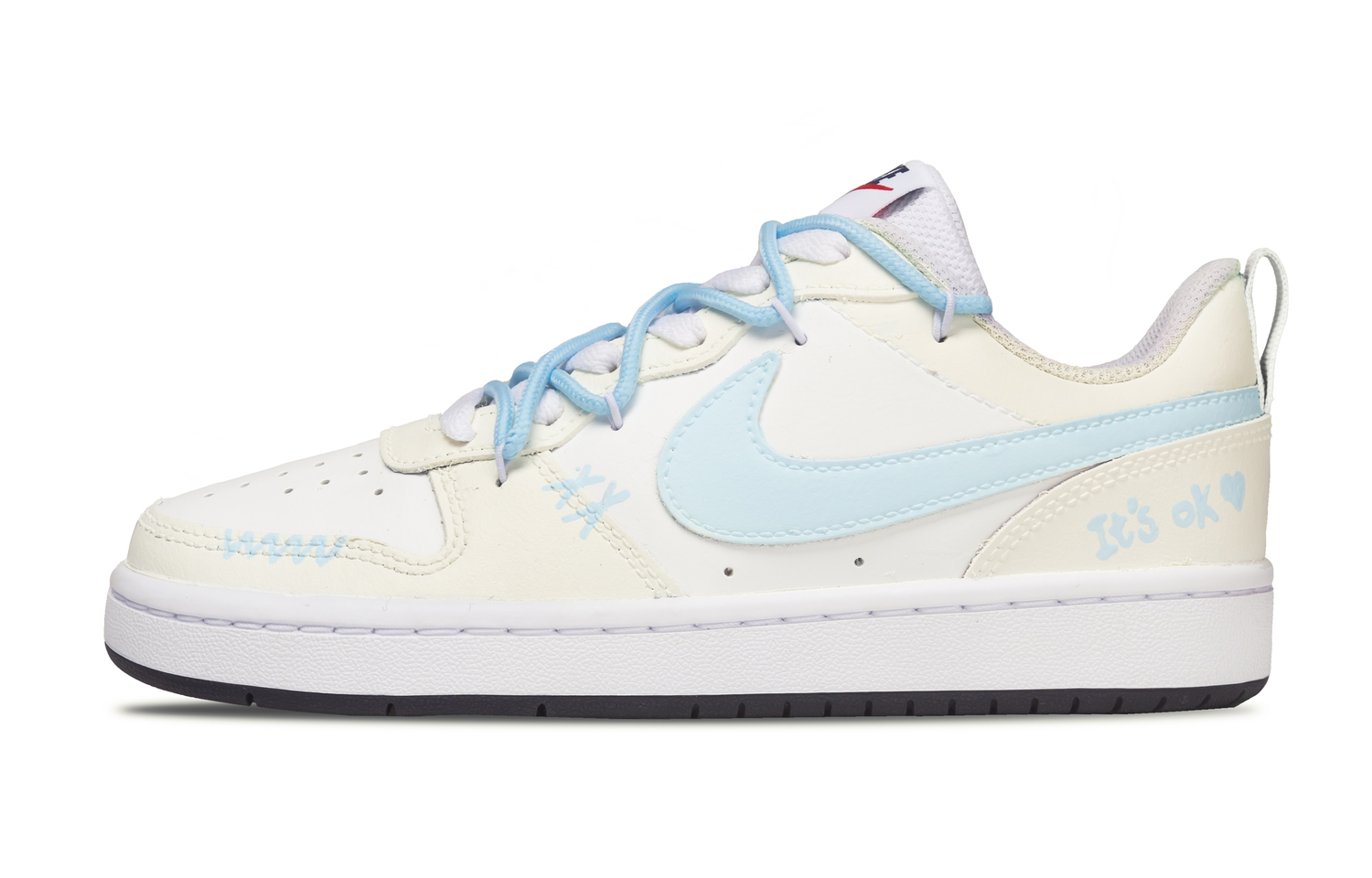 

Court Borough 2 Leather Abrasion Resistant Slip Resistant Low top Kids' Skateboarding Shoes Teenagers Nike, светло желтый