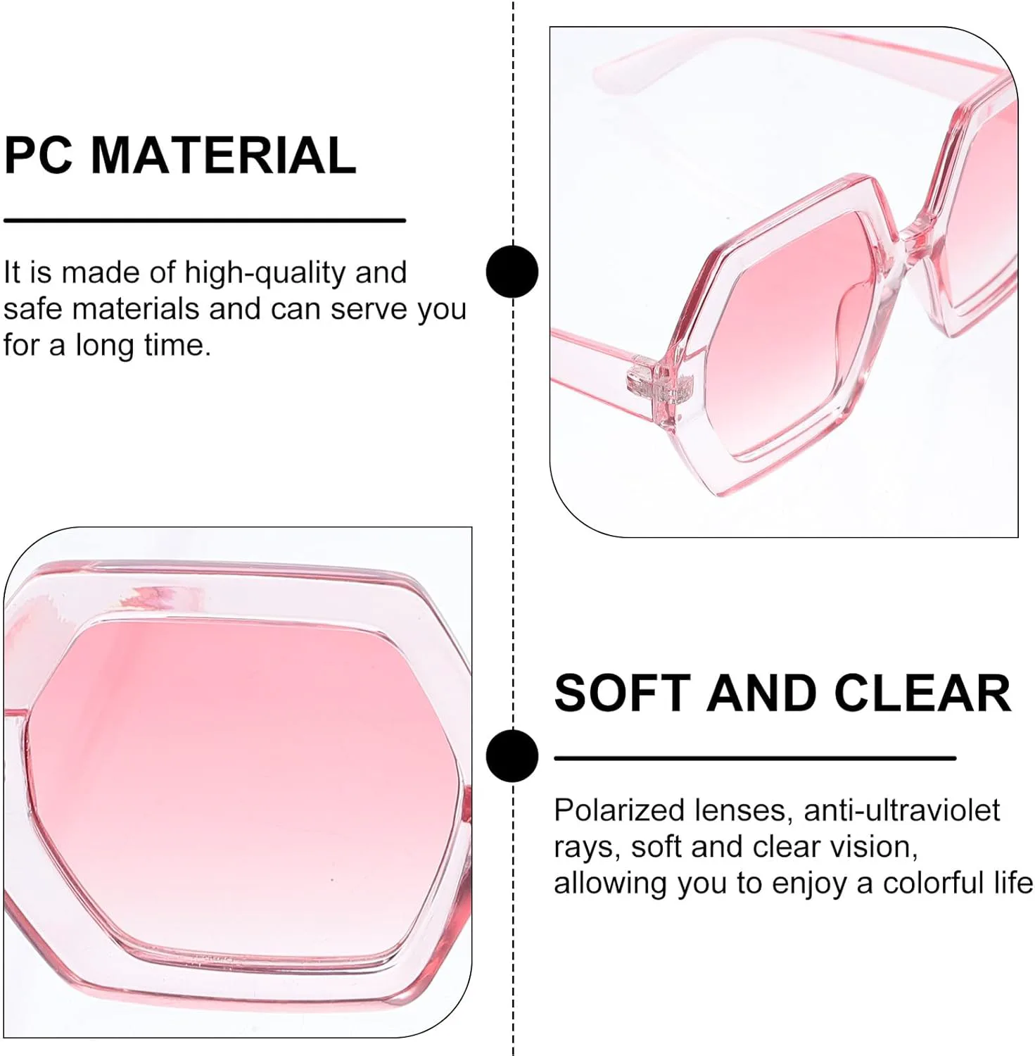 

POPETPOP Стильные геометрические солнцезащитные очки в розовой оправе с защитой от УФ-излучения для женщин, стильные и креативные очки для рыбалки, отдыха и кемпинга