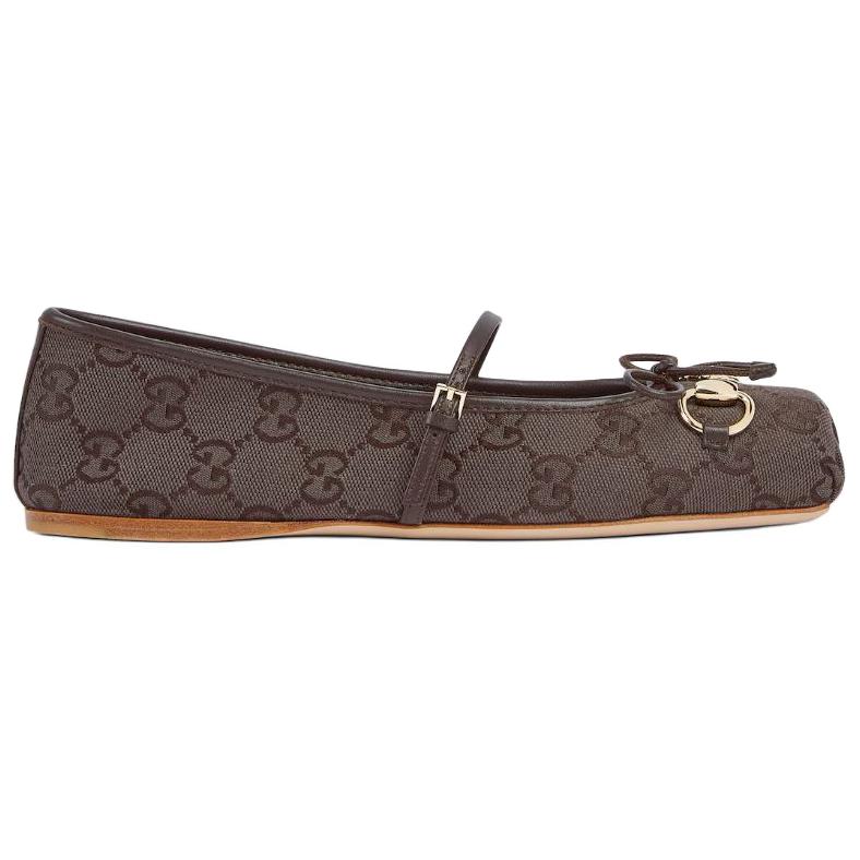 GUCCI Туфли Mary Jane с пряжкой Horsebit для женщин в коричневом цвете — фото 3