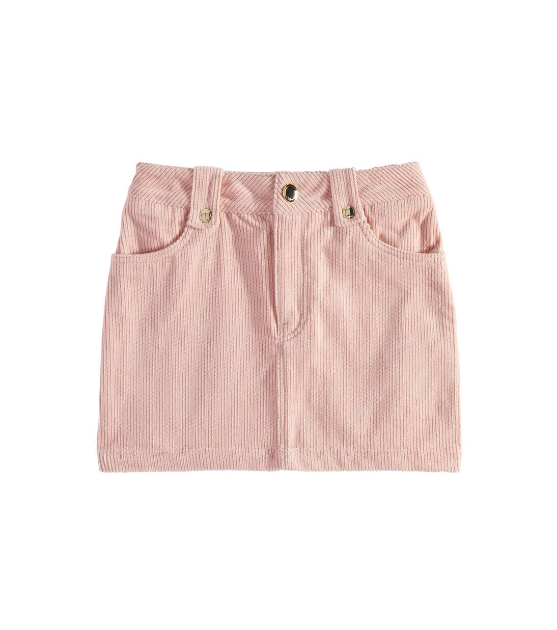 

Юбка из хлопкового вельвета Chloé Kids, цвет pale pink