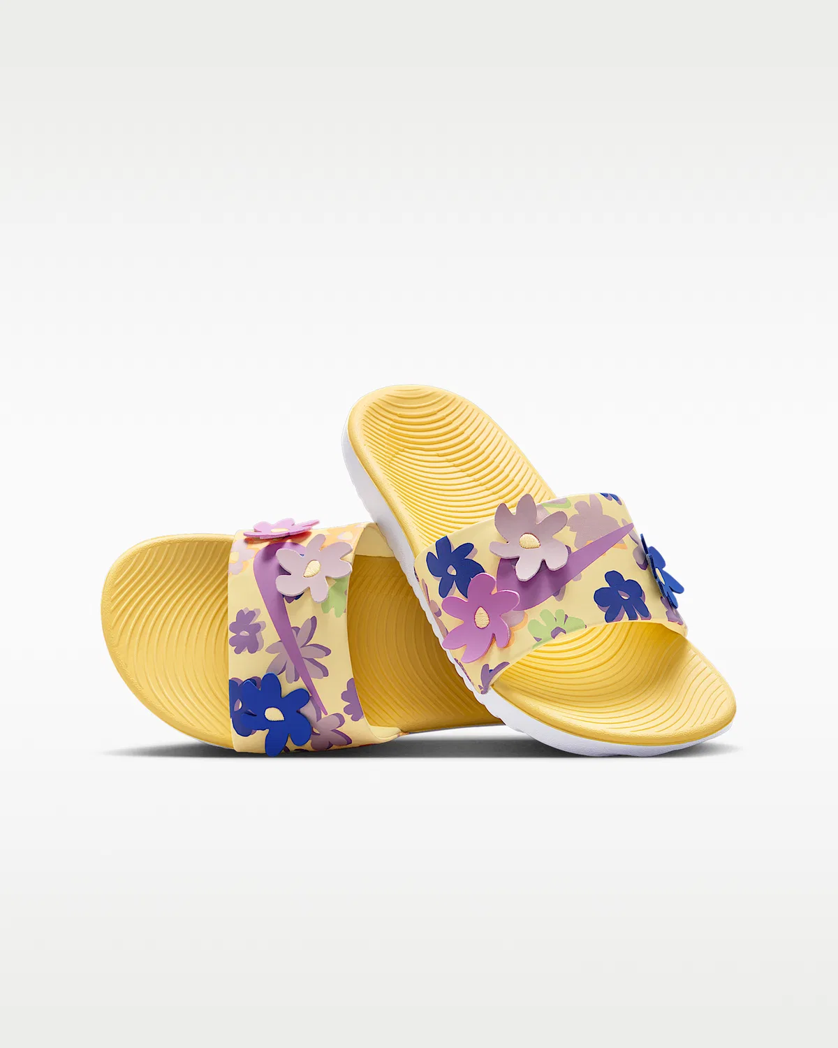 Детские шлепанцы Nike Kawa SE, Soft Yellow/Silt Red/Sapphire/Light Magenta