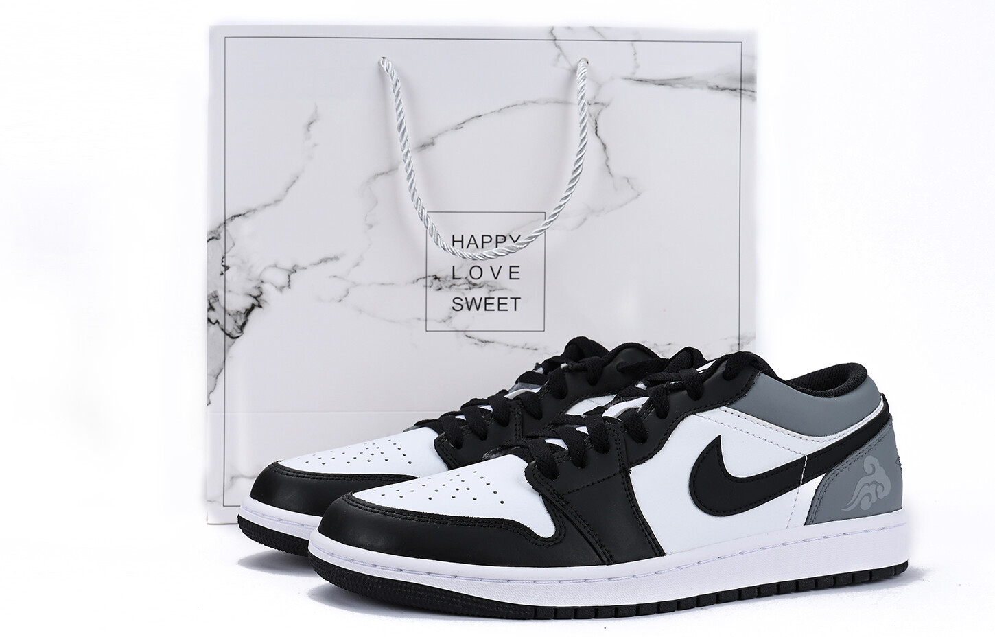 

Кроссовки Air Jordan 1 Vintage Basketball Shoes Men Low-top Gray, черный/серый
