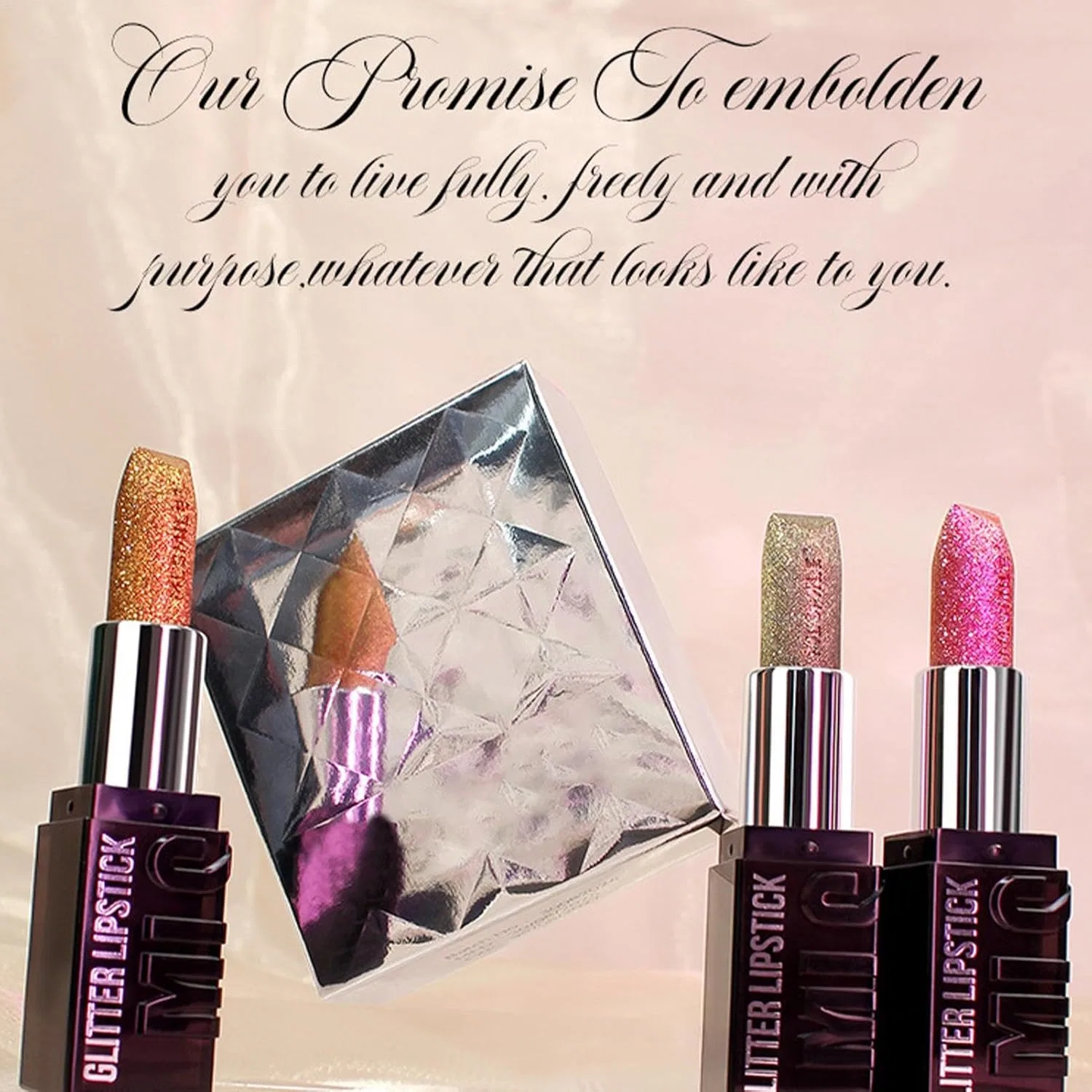 Набор блесков для губ Glitter Lip Set, 3 цвета, 3.6 г, Generic — фото 4