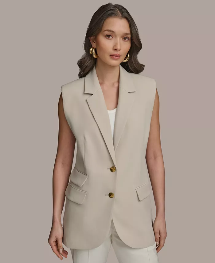 

Женский жилет на двух пуговицах Donna Karan New York, серый