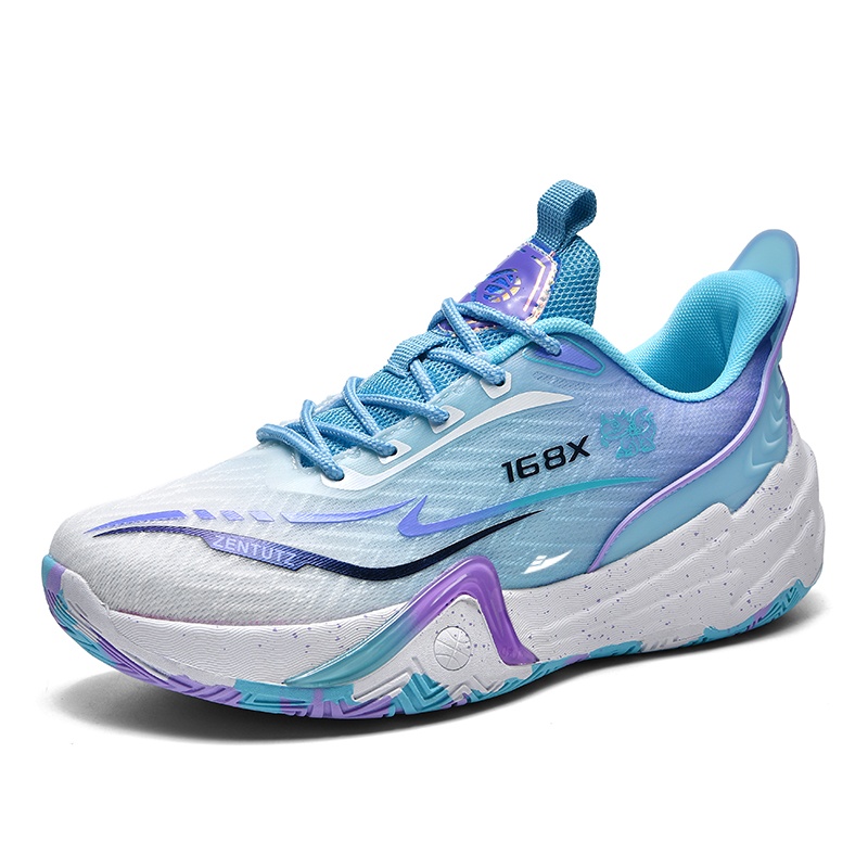 

Kuding Баскетбольные кроссовки мужские мидтоп бело-розовые бело-голубые бело-лунные фиолетово-лунные гусиные бело-голубые, цвет White Blue