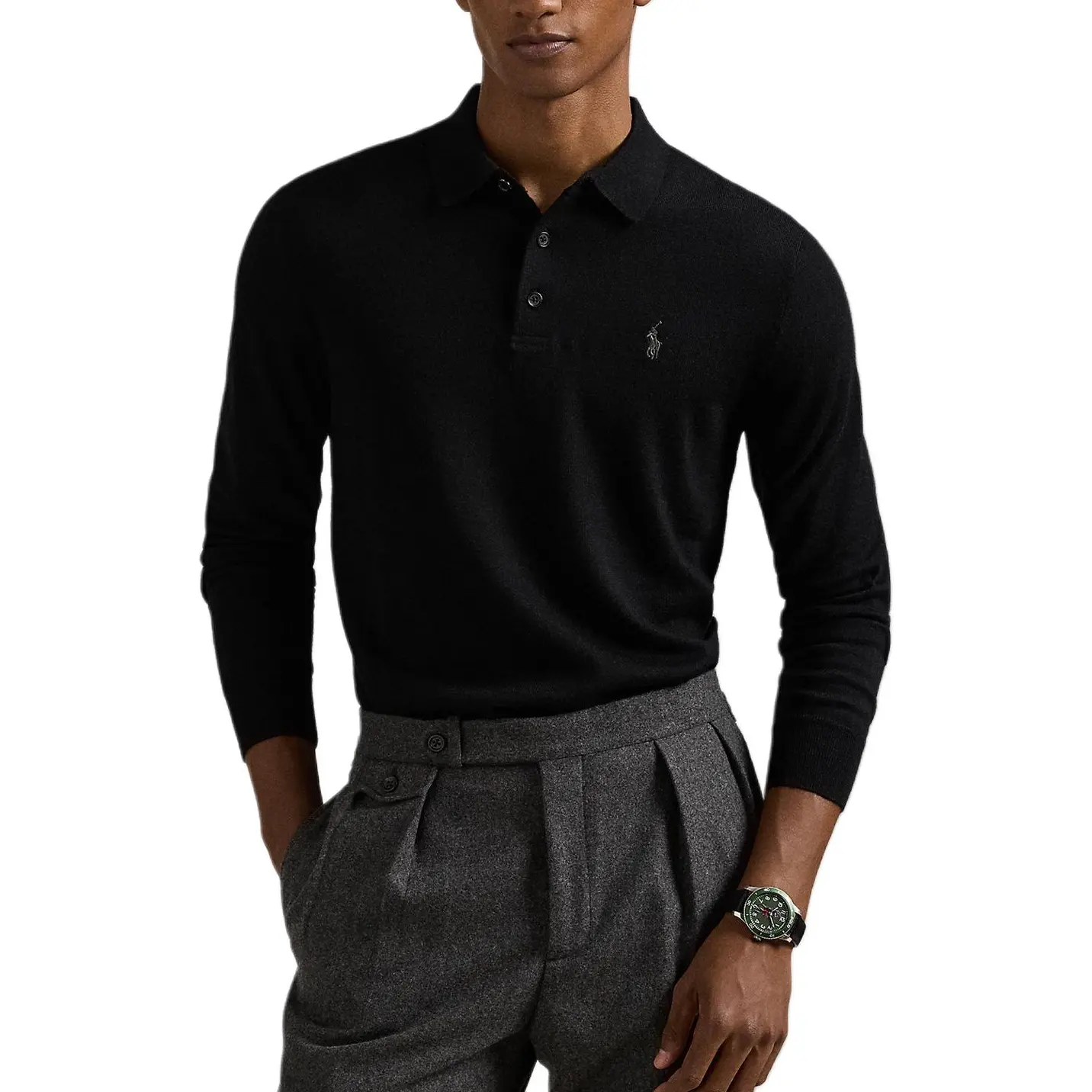 Футболка-поло мужская Polo Ralph Lauren, черный — фото 4